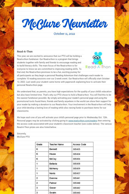 McClure Newsletter