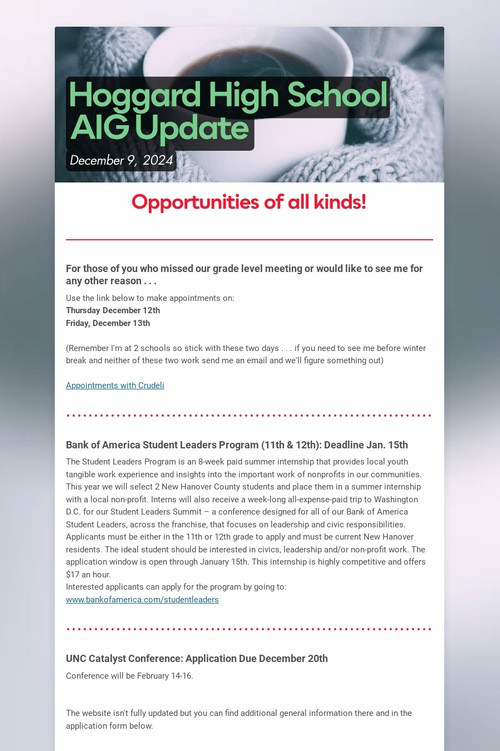 Hoggard High School AIG Update