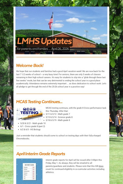 LMHS Updates