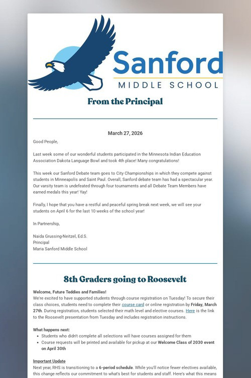 Sanford Family Newsletter Logo