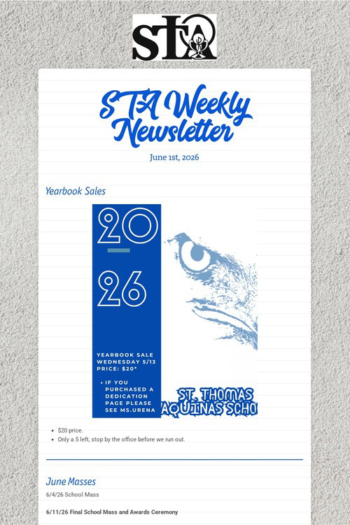 STA Weekly Newsletter