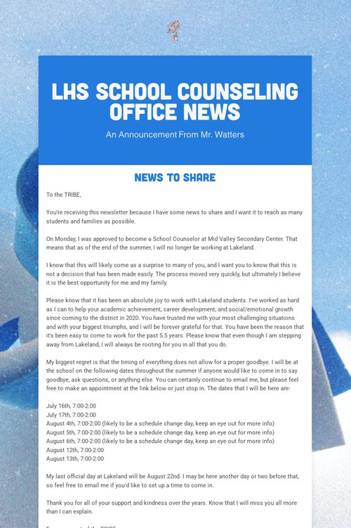 LHS School Counseling Office News