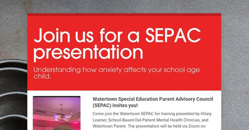 Join us for a SEPAC presentation