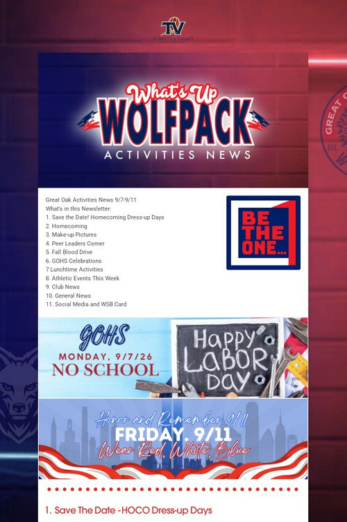 What's Up Wolfpack 9/7 - 9/11