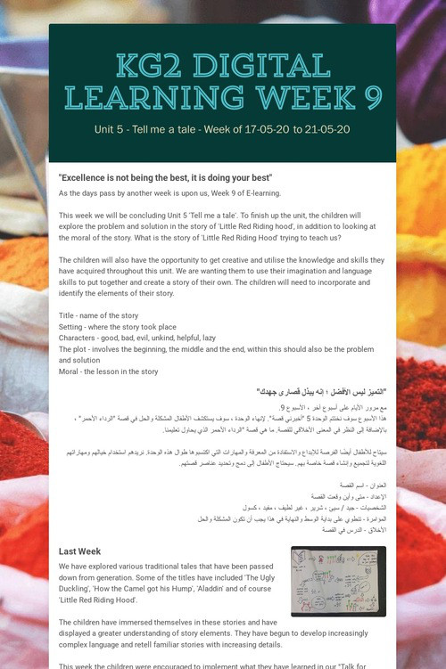 KG2 Digital Learning Week 9
