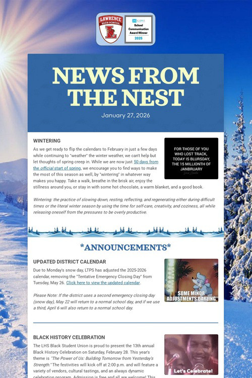 NEWS FROM THE NEST