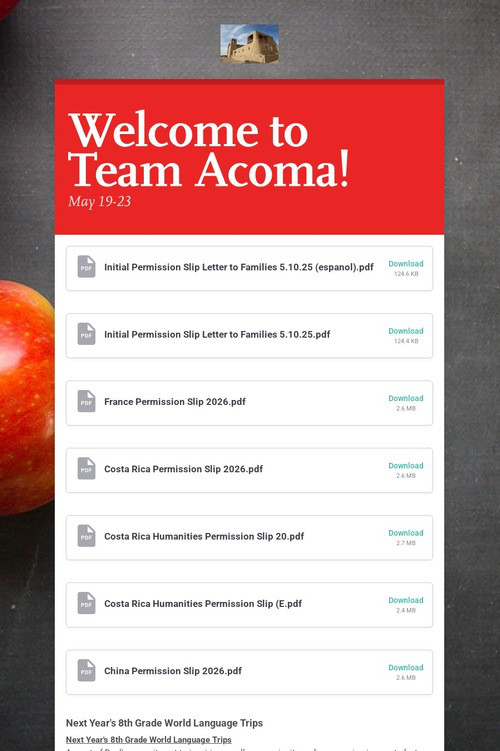 Welcome to Team Acoma!