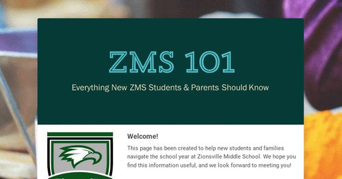 ZMS 101 | Smore Newsletters