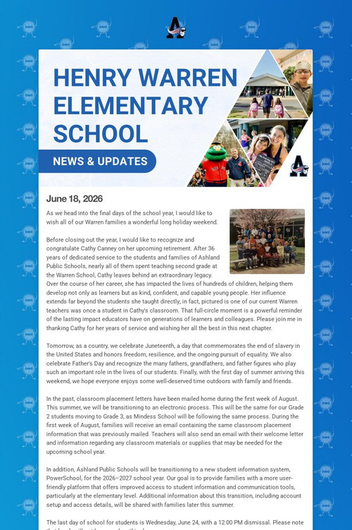 Warren School Weekly Update