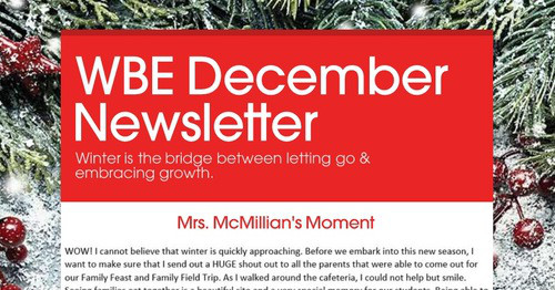 WBE December Newsletter