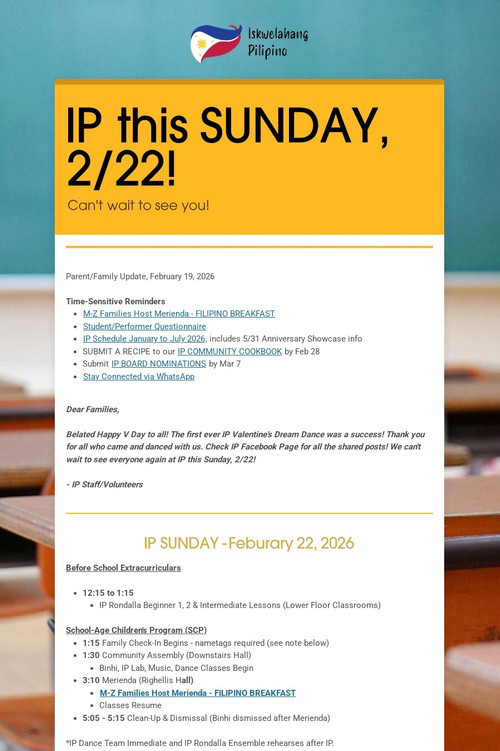 IP this SUNDAY, 2/22!