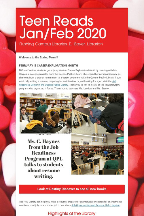 Teen Reads  Jan/Feb 2020