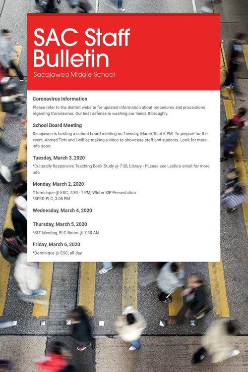 SAC Staff Bulletin