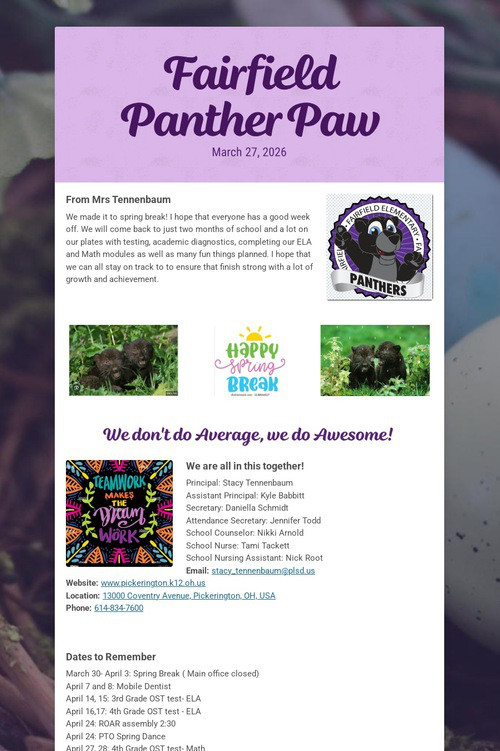 Fairfield Panther Paw