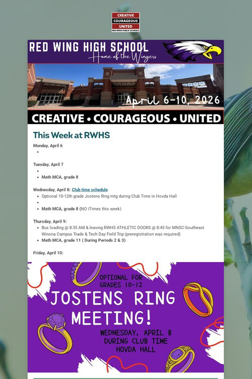 RWHS Student Newsletter