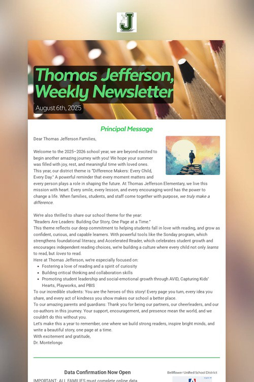Thomas Jefferson, Weekly Newsletter