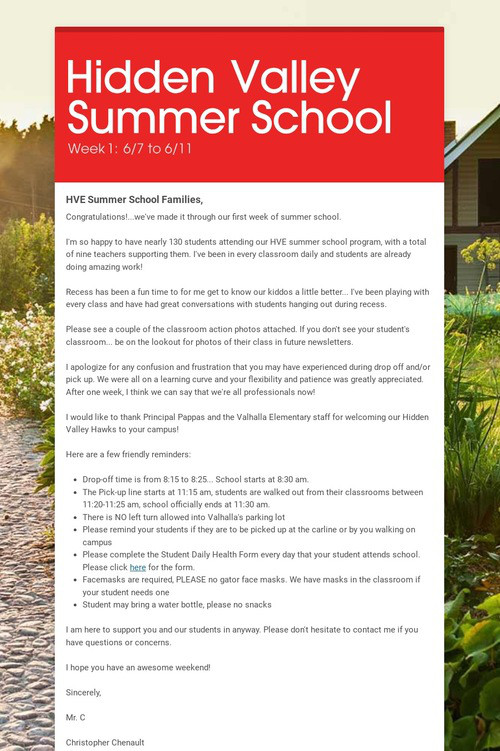 Hidden Valley Summer School