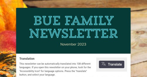 BUE Family Newsletter