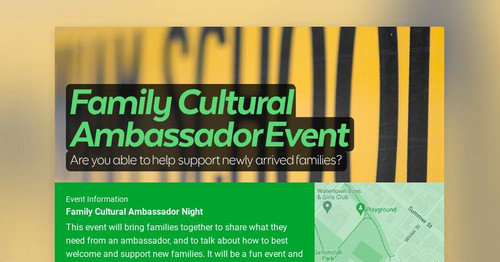 Family Cultural Ambassador Event