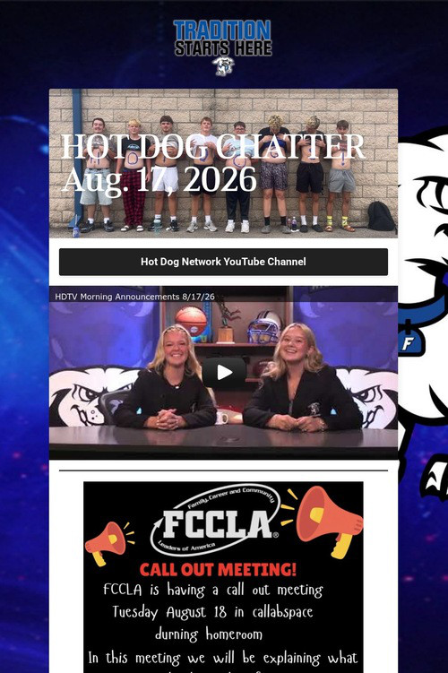 HOT DOG CHATTER Aug. 17, 2026