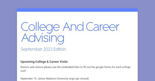 College And Career Advising