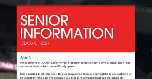 SENIOR INFORMATION