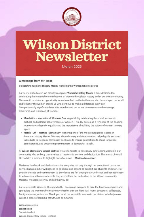 Wilson District Newsletter
