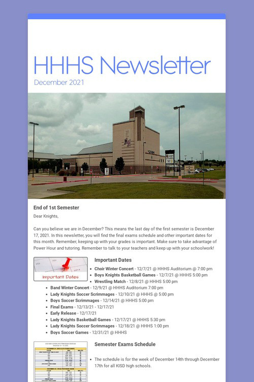 HHHS Newsletter
