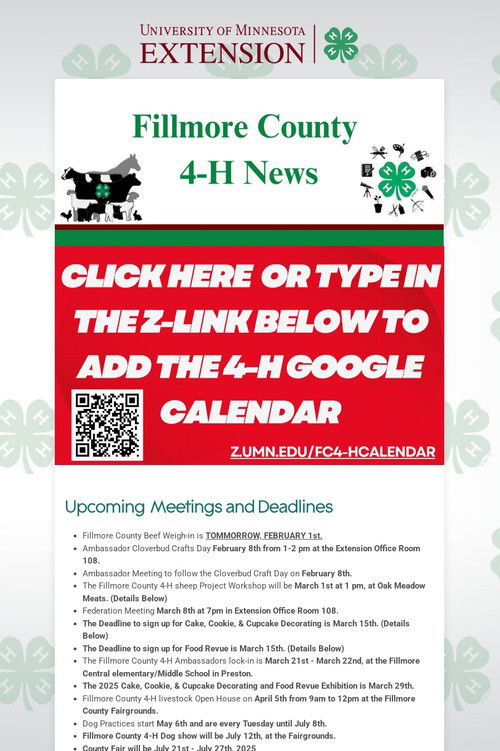 Fillmore County 4-H News