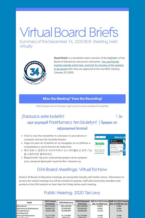 Virtual Board Briefs