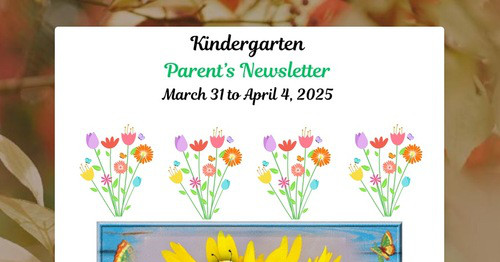 K - Parent's Newsletter