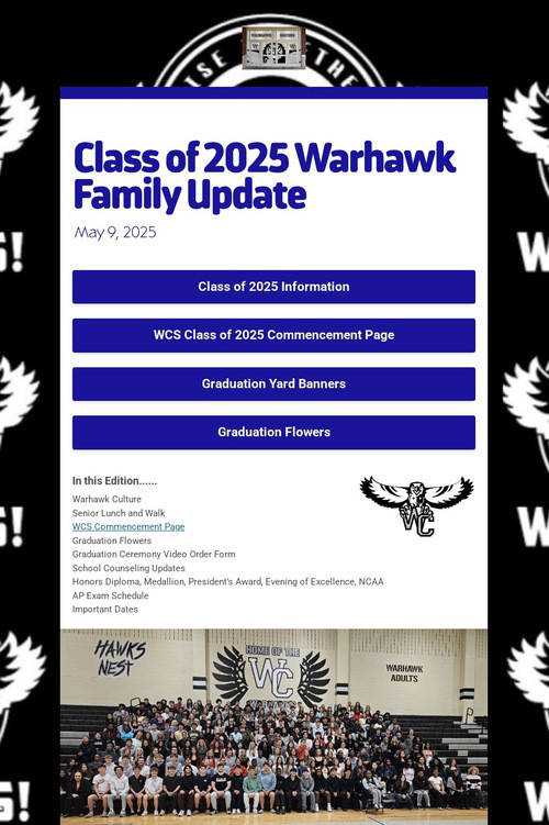 Class of 2025 Warhawk Family Update