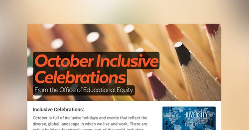 October Inclusive Celebrations