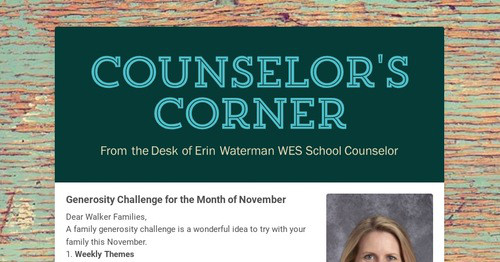 Counselor's Corner