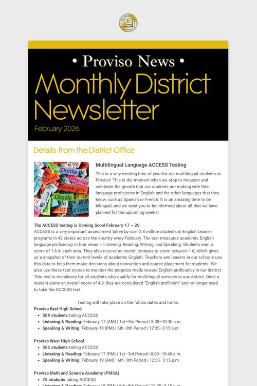 Monthly District Newsletter