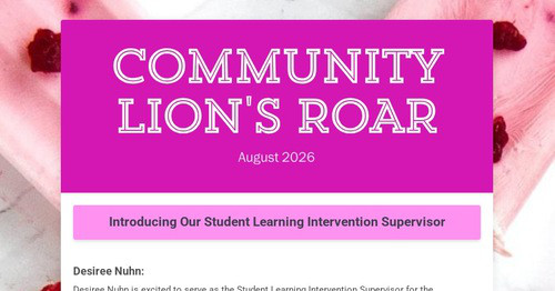 COMMUNITY LION'S ROAR