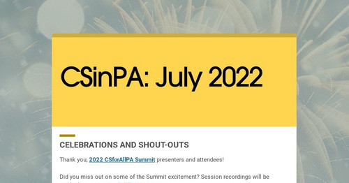 CSinPA: July 2022