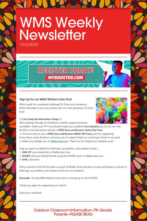 WMS Weekly Newsletter