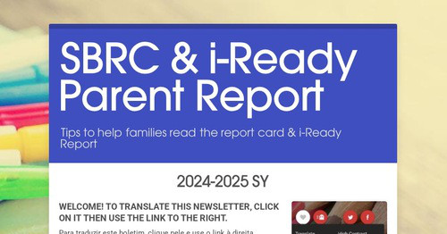 SBRC & i-Ready Parent Report
