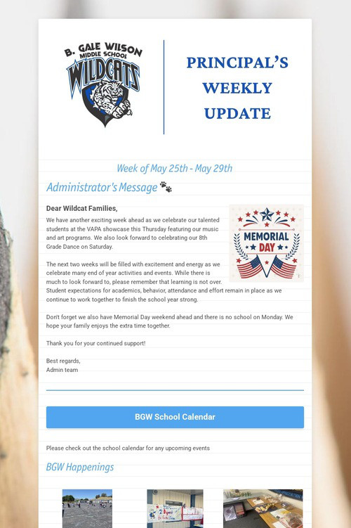 Principal's Weekly Update
