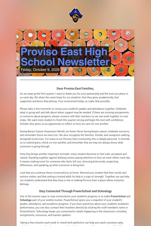 Proviso East High School Newsletter