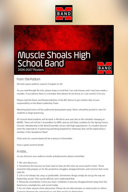 Muscle Shoals High School Band