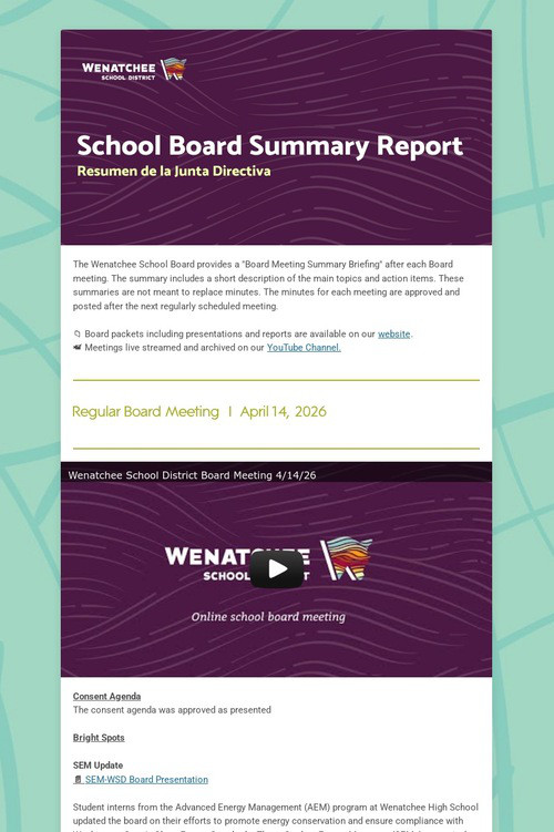School Board Meeting Summary