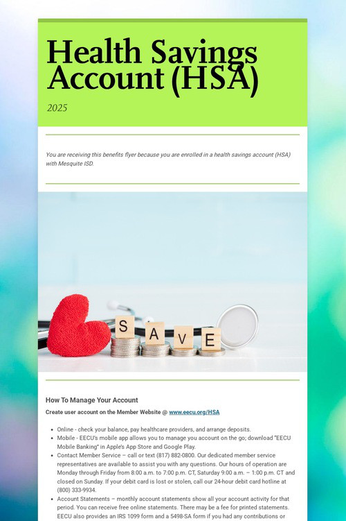 Health Savings Account (HSA)