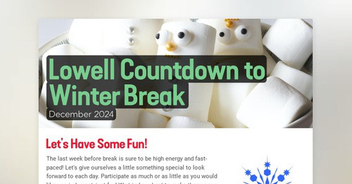 Lowell Countdown to Winter Break