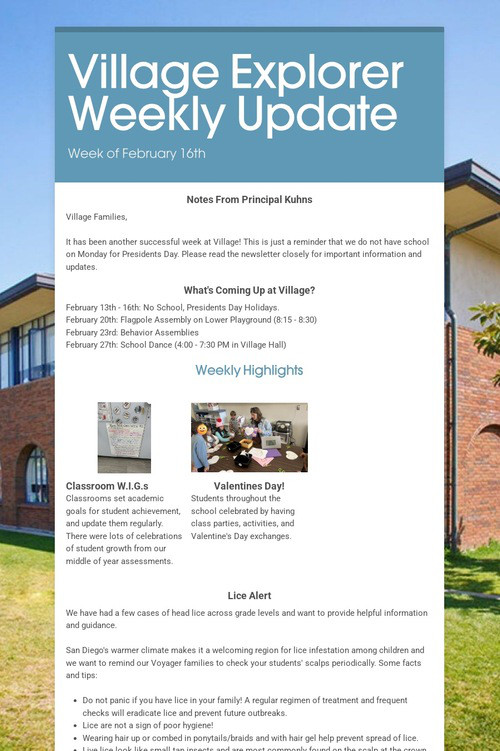 Village Explorer Weekly Update