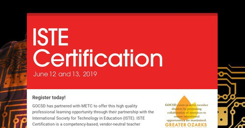 ISTE Certification | Smore Newsletters