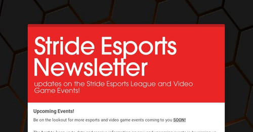 Stride Esports Newsletter