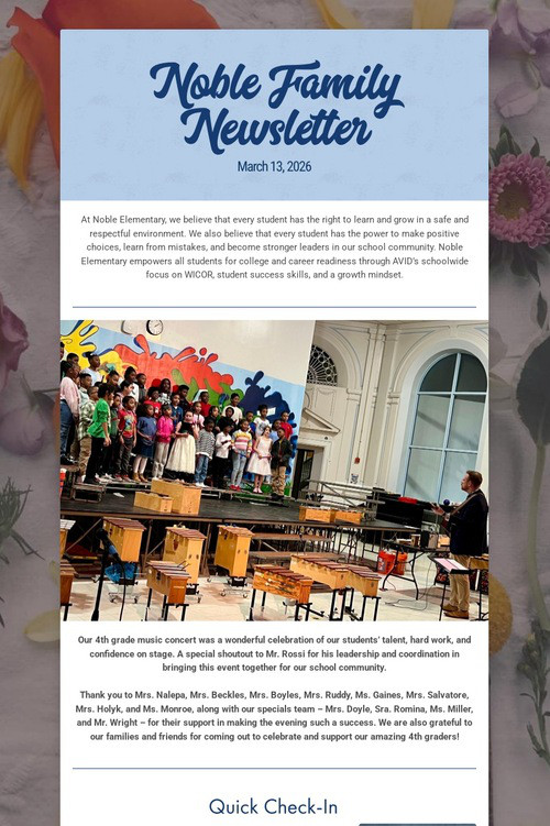 Noble Family Newsletter