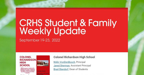 CRHS Student & Family Weekly Update